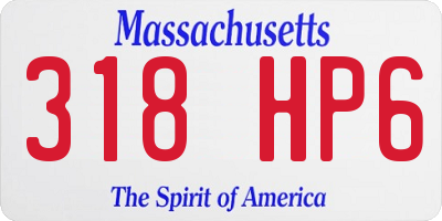 MA license plate 318HP6