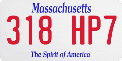 MA license plate 318HP7