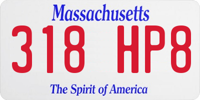 MA license plate 318HP8