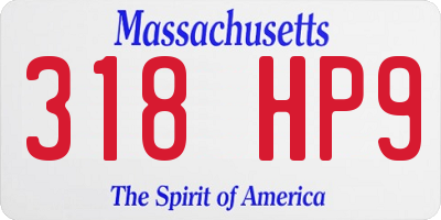 MA license plate 318HP9