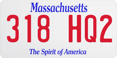 MA license plate 318HQ2