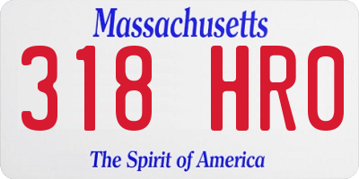MA license plate 318HR0