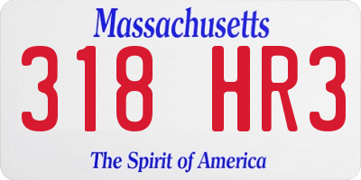 MA license plate 318HR3