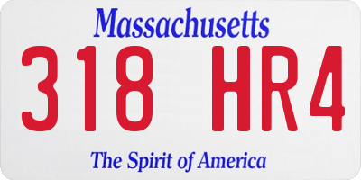 MA license plate 318HR4
