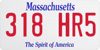 MA license plate 318HR5