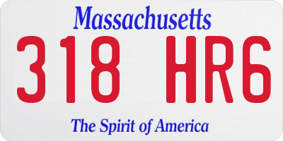 MA license plate 318HR6