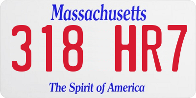 MA license plate 318HR7