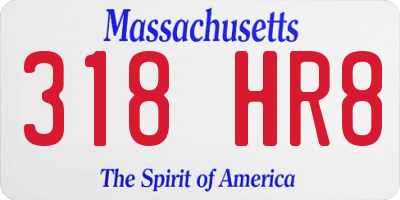MA license plate 318HR8