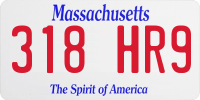 MA license plate 318HR9