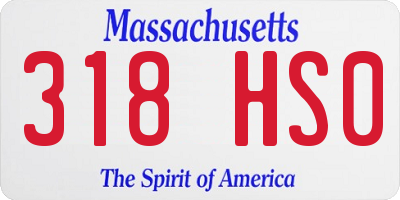 MA license plate 318HS0