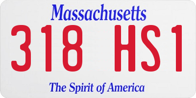 MA license plate 318HS1