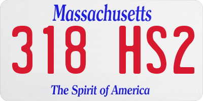 MA license plate 318HS2