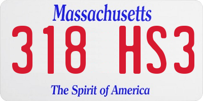 MA license plate 318HS3