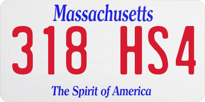 MA license plate 318HS4