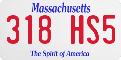 MA license plate 318HS5