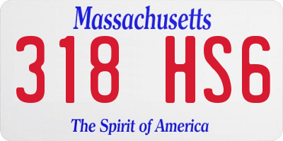 MA license plate 318HS6