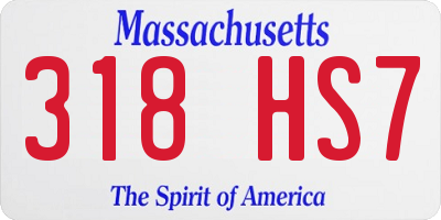 MA license plate 318HS7