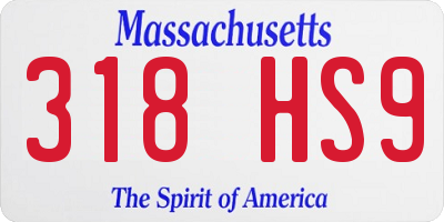 MA license plate 318HS9
