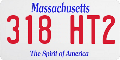 MA license plate 318HT2