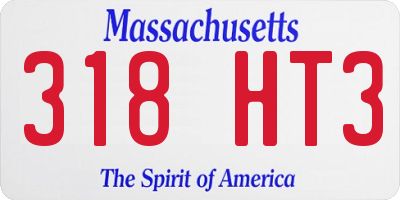 MA license plate 318HT3