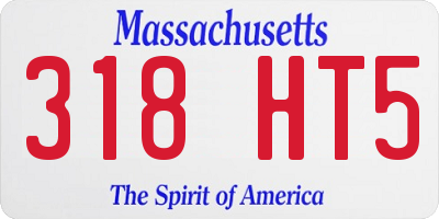 MA license plate 318HT5