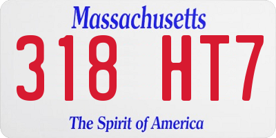 MA license plate 318HT7