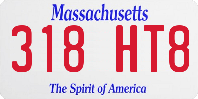 MA license plate 318HT8
