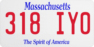 MA license plate 318IY0