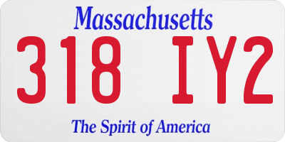MA license plate 318IY2