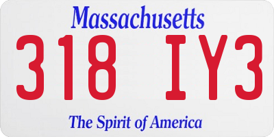MA license plate 318IY3