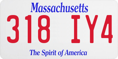 MA license plate 318IY4