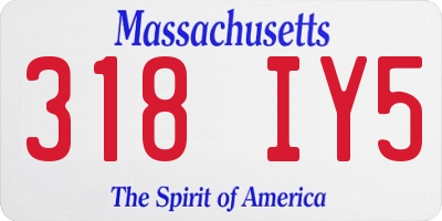 MA license plate 318IY5