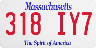 MA license plate 318IY7