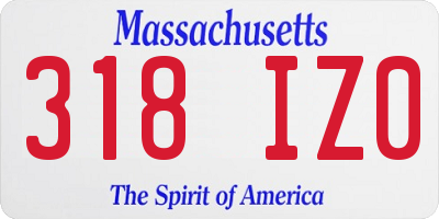 MA license plate 318IZ0
