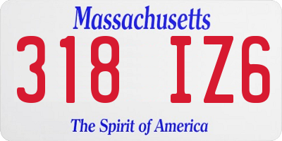MA license plate 318IZ6