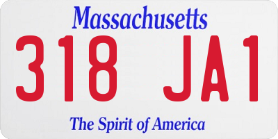 MA license plate 318JA1