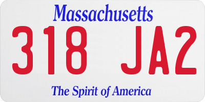 MA license plate 318JA2