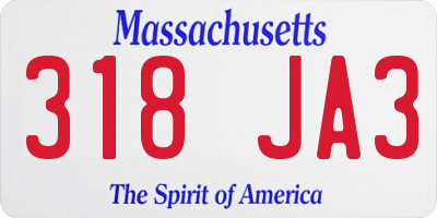 MA license plate 318JA3