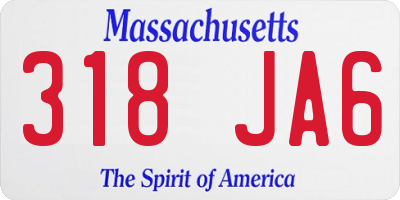 MA license plate 318JA6