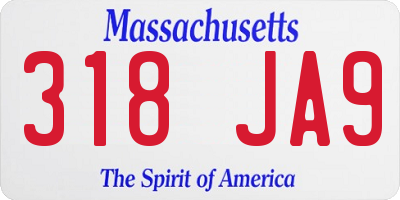 MA license plate 318JA9