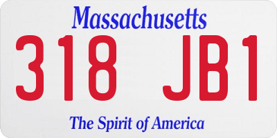 MA license plate 318JB1