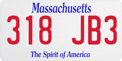 MA license plate 318JB3