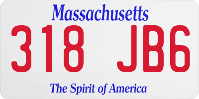 MA license plate 318JB6