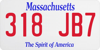 MA license plate 318JB7