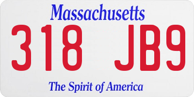 MA license plate 318JB9