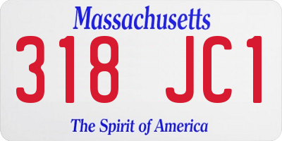 MA license plate 318JC1