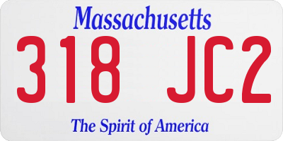MA license plate 318JC2