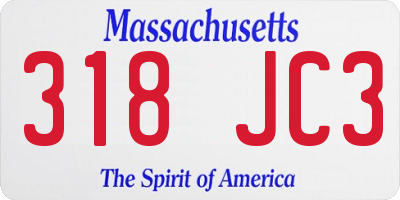 MA license plate 318JC3