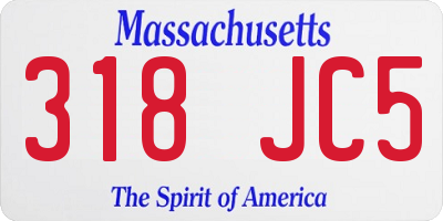 MA license plate 318JC5
