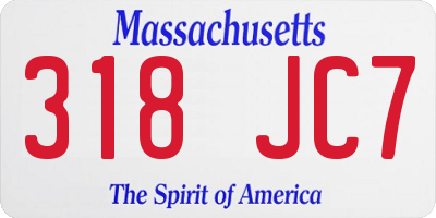 MA license plate 318JC7